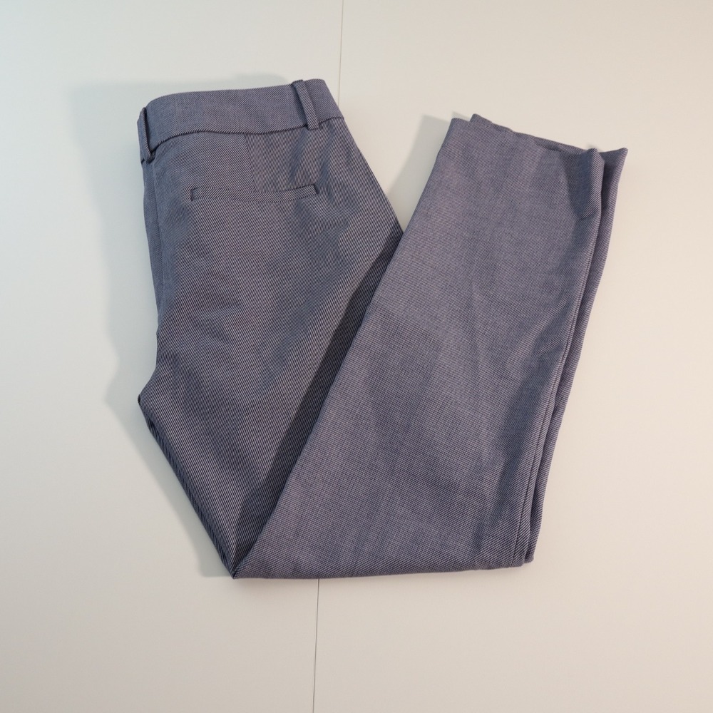 Loft Marisa Blue Lined Dress Slacks Straight Leg Chino Pants Womens Size 2